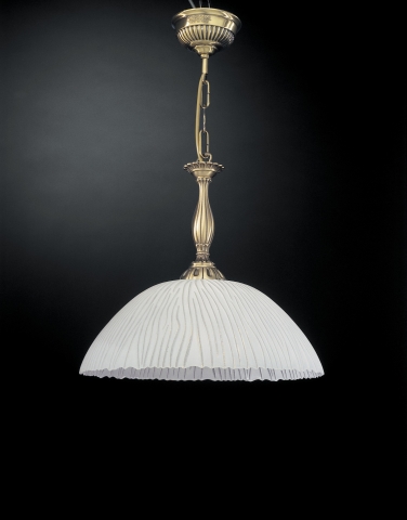 Lampada da soffitto a sospensione in vetro bianco striato 38 cm