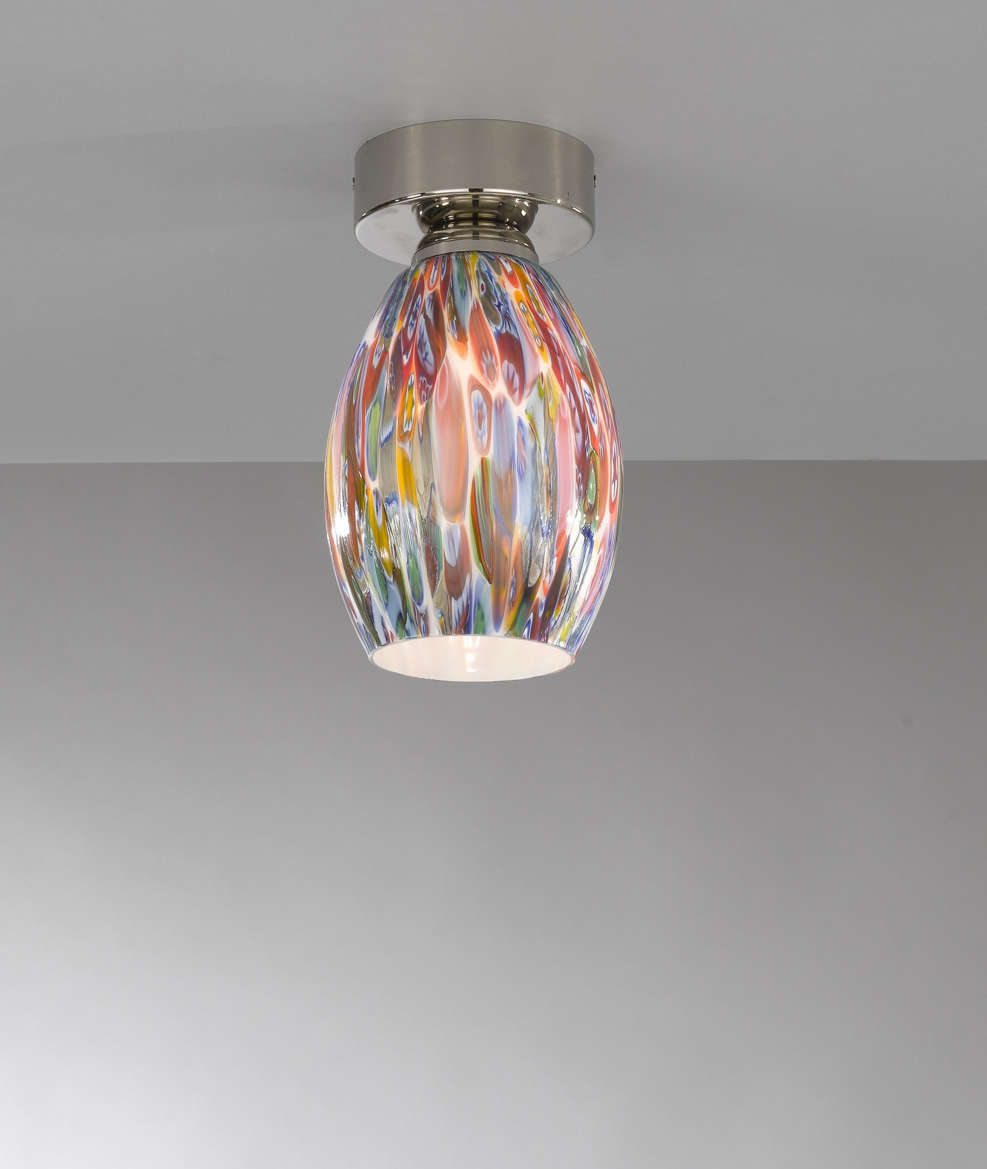 Ceiling Lamp Nickel Finish N Glass Multicolored Murrina Pl 10009 1
