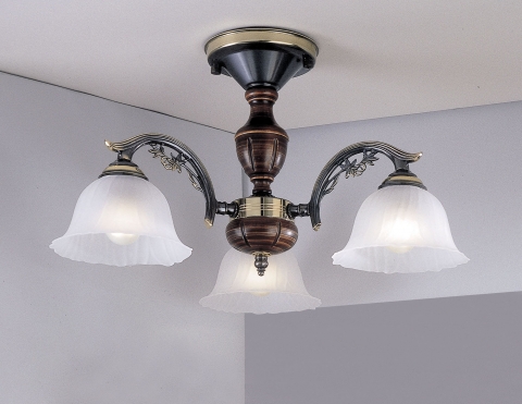 3 lights solid brass chandelier Bronze