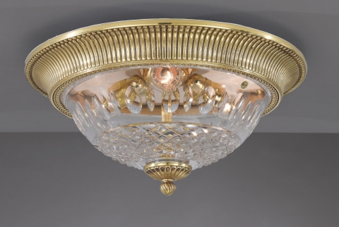 Brass ceiling lamp cut crystal cup PL.4321/3