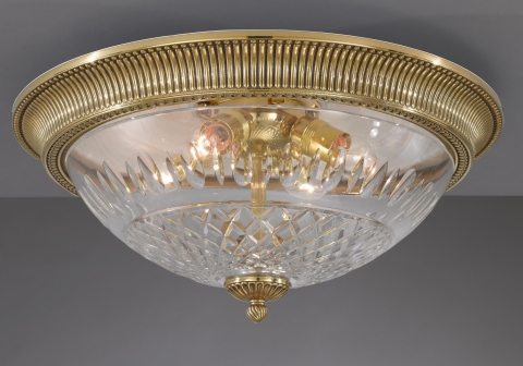 Brass ceiling lamp cut crystal cup PL.4321/4