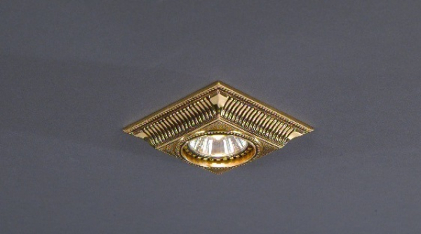 Faretto da incasso a soffitto in ottone spot 1084