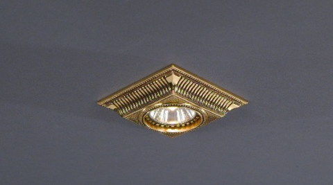 Faretto da incasso a soffitto in ottone spot 1084