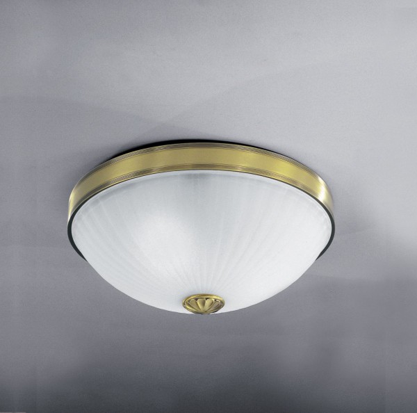 Brass ceiling light with frosted glass 40 cm