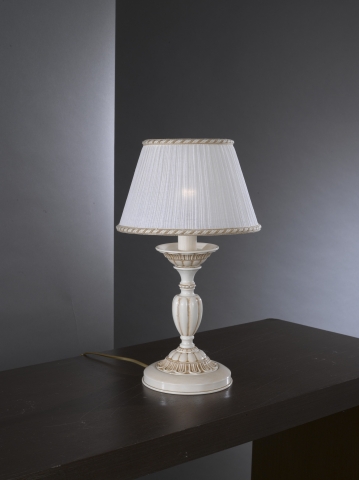Small brass bedside lamp with lamp shade