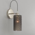 Wall lamp, Nickel finish, blown glass in Smoked color A.10000/1