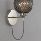 Wall lamp, Nickel finish, blown glass in Smoked color A.10003/1