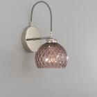 Wall lamp, Nickel finish, blown glass in Amethyst color  A.10006/1