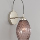 Wall lamp, Nickel finish, blown glass in Amethyst color  A.10008/1