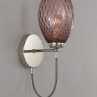 Wall lamp, Nickel finish, blown glass in Amethyst color  A.10008/1