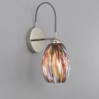 Wandleuchte mit einem Licht, Nickel-Finish, mundgeblasenes Glas mehrfarbig Murrina A.10009/1