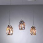 Pendelleuchte mit drei Lichter, Nickel-Finish, mundgeblasenes Glas mehrfarbig Murrina B.10009/3