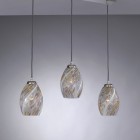 Suspension lamp with 3 lights, Nickel finish, blown glass multicolored B.10015/3