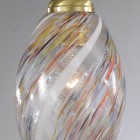 Pendelleuchte in Messing mit 5 Lichter, Satin Gold Finish, mundgeblasenes Glas mehrfarbig Murrina  B.10034/5