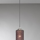 Suspension lamp with one light, Nickel finish, blown glass in Amethyst color  L.10001/1