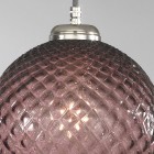 Suspension lamp with one light, Nickel finish, blown glass in Amethyst color  L.10013/1
