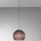 Suspension lamp with one light, Nickel finish, blown glass in Amethyst color  L.10005/1