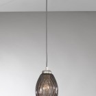 Suspension lamp with one light, Nickel finish, blown glass in Smoked color  L.10007/1