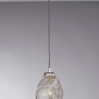 Suspension lamp with one light, Nickel finish, blown glass multicolored  L.10015/1