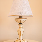 Classic bedside lamp in brass, lampshade in Ricamo fabric. P.7040 P