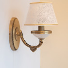 Classic brass wall lamp, lampshade in Ricamo fabric. A.8290/1