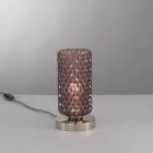 Bedside lamp, Nickel finish, blown glass in Amethyst color  P.10001/1